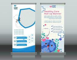 roll up business brochure flyer banner design vertical template vector, cover presentation abstract geometric background, modern publication x-banner and flag-banner, rectangle size. red , blue, green vector