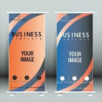 roll up business brochure flyer banner design vertical template vector, cover presentation abstract geometric background, modern publication x-banner and flag-banner, rectangle size. red , blue, green vector