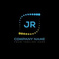 JR letter logo design on black background. JR creative initials letter logo concept. JR unique design. vector