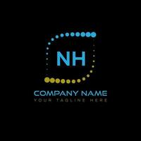 NH letter logo design on black background. NH creative initials letter logo concept. NH unique design. vector