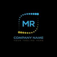 MR letter logo design on black background. MR creative initials letter logo concept. MR unique design. vector