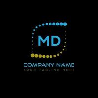 MD letter logo design on black background. MD creative initials letter logo concept. MD unique design. vector