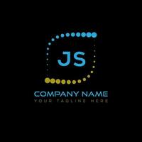 JS letter logo design on black background. JS creative initials letter logo concept. JS unique design. vector