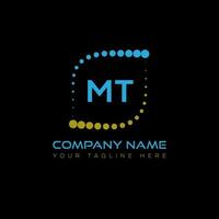 MT letter logo design on black background. MT creative initials letter logo concept. MT unique design. vector