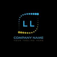 LL letter logo design on black background. LL creative initials letter logo concept. LL unique design. vector