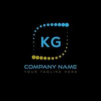 KG letter logo design on black background. KG creative initials letter logo concept. KG unique design. vector