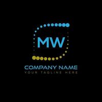 MW letter logo design on black background. MW creative initials letter logo concept. MW unique design. vector