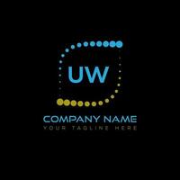 UW letter logo design on black background. UW creative initials letter logo concept. UW unique design. vector