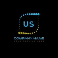US letter logo design on black background. US creative initials letter logo concept. US unique design. vector