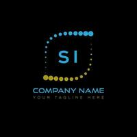 SI letter logo design on black background. SI creative initials letter logo concept. SI unique design. vector