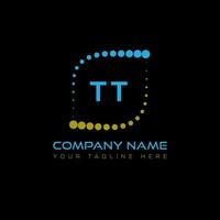 TT letter logo design on black background. TT creative initials letter logo concept. TT unique design. vector