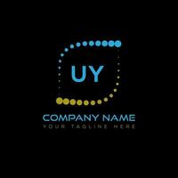 UY letter logo design on black background. UY creative initials letter logo concept. UY unique design. vector