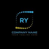 RY letter logo design on black background. RY creative initials letter logo concept. RY unique design. vector