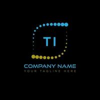 TI letter logo design on black background. TI creative initials letter logo concept. TI unique design. vector