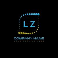 LZ letter logo design on black background. LZ creative initials letter logo concept. LZ unique design. vector