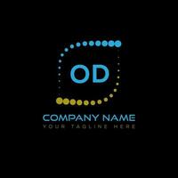 OD letter logo design on black background. OD creative initials letter logo concept. OD unique design. vector