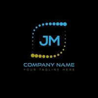JM letter logo design on black background. JM creative initials letter logo concept. JM unique design. vector