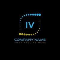 IV letter logo design on black background. IV creative initials letter logo concept. IV unique design. vector