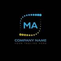 MA letter logo design on black background. MA creative initials letter logo concept. MA unique design. vector