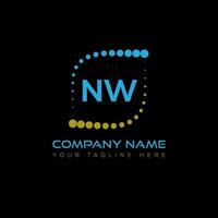 NW letter logo design on black background. NW creative initials letter logo concept. NW unique design. vector