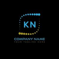 KN letter logo design on black background. KN creative initials letter logo concept. KN unique design. vector