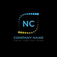 NC letter logo design on black background. NC creative initials letter logo concept. NC unique design. vector