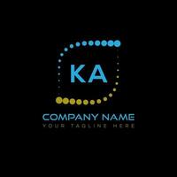 KA letter logo design on black background. KA creative initials letter logo concept. KA unique design. vector