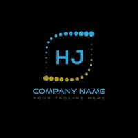 HJ letter logo design on black background. HJ creative initials letter logo concept. HJ unique design. vector