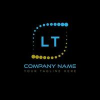 LT letter logo design on black background. LT creative initials letter logo concept. LT unique design. vector