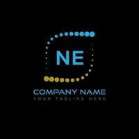 NE letter logo design on black background. NE creative initials letter logo concept. NE unique design. vector