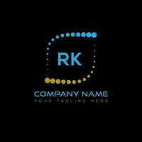 RK letter logo design on black background. RK creative initials letter logo concept. RK unique design. vector
