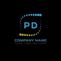 PD letter logo design on black background. PD creative initials letter logo concept. PD unique design. vector