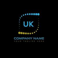 UK letter logo design on black background. UK creative initials letter logo concept. UK unique design. vector