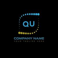 QU letter logo design on black background. QU creative initials letter logo concept. QU unique design. vector
