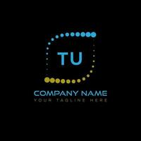 TU letter logo design on black background. TU creative initials letter logo concept. TU unique design. vector