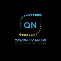 QN letter logo design on black background. QN creative initials letter logo concept. QN unique design. vector