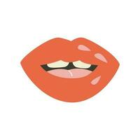 linda retro maravilloso labios vector