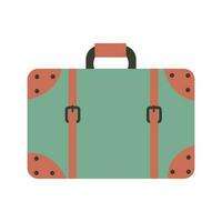 Retro Suitcase Travel Vintage Green Luggage vector