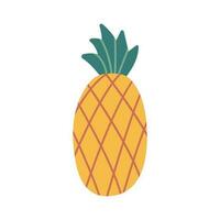 Yellow pineapple, fresh organic fruit vector