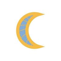 Retro Crescent moon aesthetic. vector