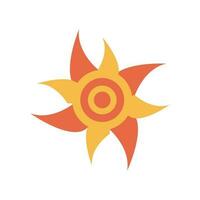 Hand drawn sun vintage element, vector