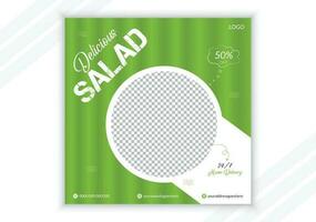 salad social media design vector