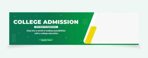 cover social media banner design abstract background admission college school vector