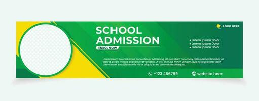 cover social media banner design abstract background admission college school vector