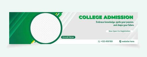 cover social media banner design abstract background admission college school vector