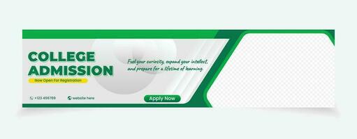 cover social media banner design abstract background admission college school vector