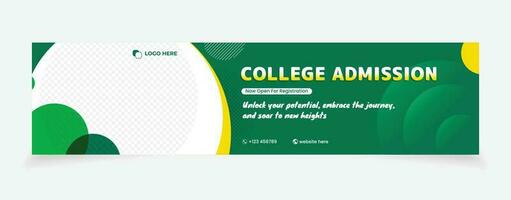 cover social media banner design abstract background admission college school vector