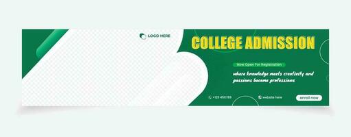 cover social media banner design abstract background admission college school vector