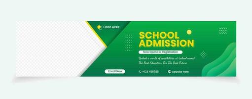 cover social media banner design abstract background admission college school vector