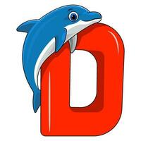 re letra para delfín vector